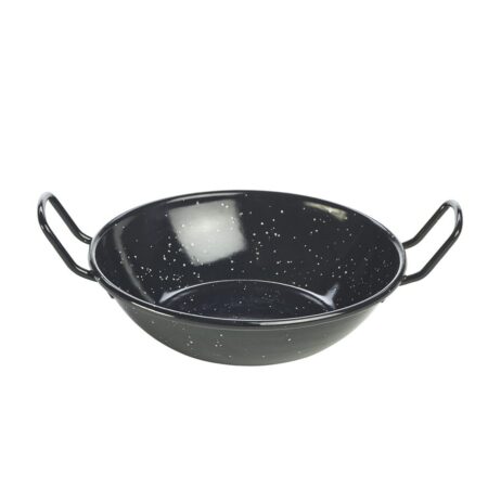 Emaille wokpan zwart 16 cm 520ml