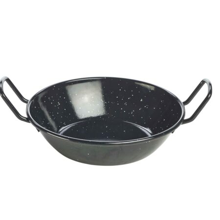 Emaille wokpan zwart 18 cm 780ml