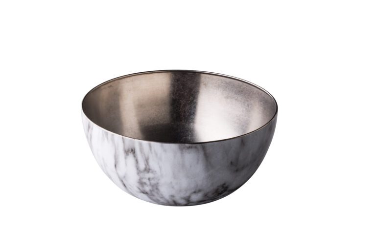 RVS kom vintage marble Ø25 cm