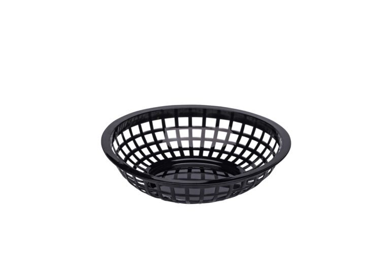 Fastfood mandje rond zwart 19.7 cm