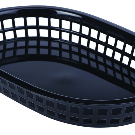 Fastfood mandje ovaal zwart 26,7 x 17 cm