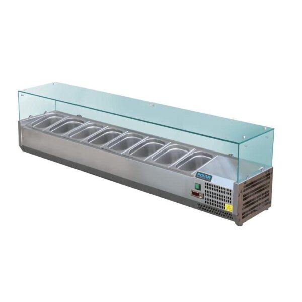 Polar G-serie opzetkoelvitrine 8x GN 1/3