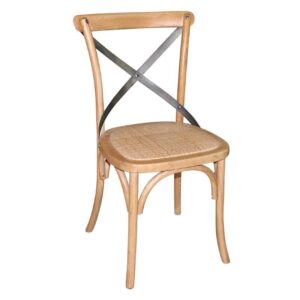 Bolero houten stoel met gekruiste rugleuning naturel
