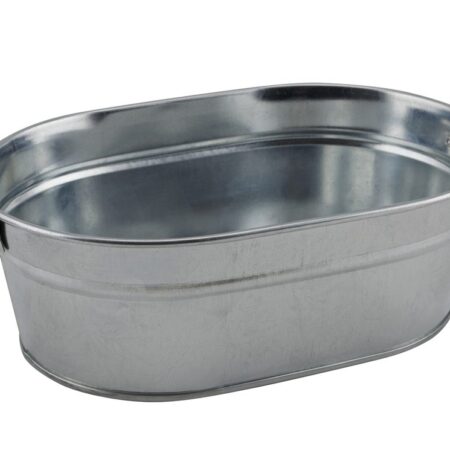 Gegalvanis. stalen serveerschaal ovaal 23 x 15 cm