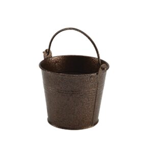 Gegalv. stalen serveeremmer gehamerd koper 10 cm