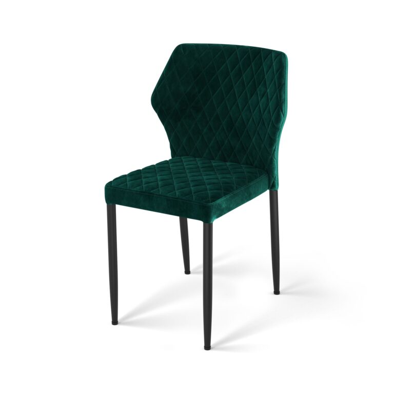 Louis Stapelstoel groen, velvet gestoffeerd, brandvertragend, 49x57,5x81,5cm (LxBxH), 52002