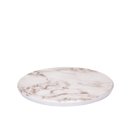 Plateau marble white round 23 cm