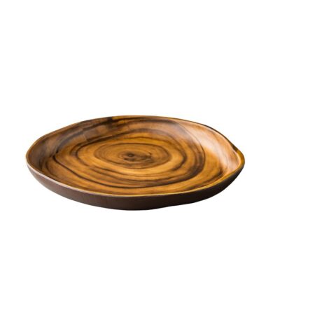 African wood rond bord 24x24,5x3 cm