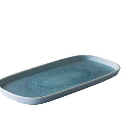 Rechthoekig bord lichtblauw 36,9 x 18 cm