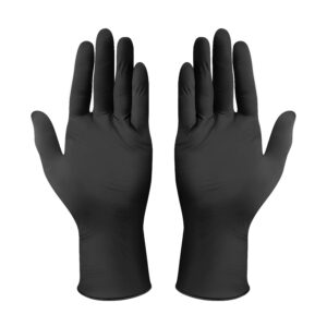 Handschoen Zwart Nitril ongepoederd, Cat III, latex vrij, 5 grams, per 10 dozen ACTIE