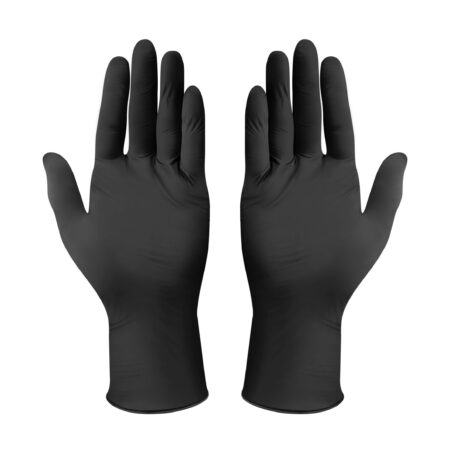 Handschoen Zwart Nitril ongepoederd, Cat III, latex vrij, 5 grams, per 10 dozen ACTIE