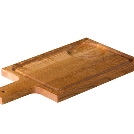 Houten plank voor soepkom met handvat 35 x 18 cm