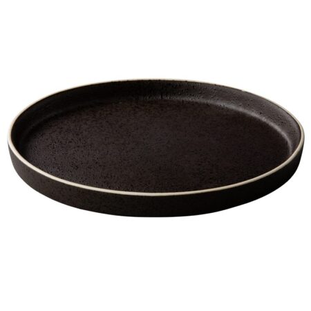 Bristol zwart tweezijdig bord 22cm opstaande rand