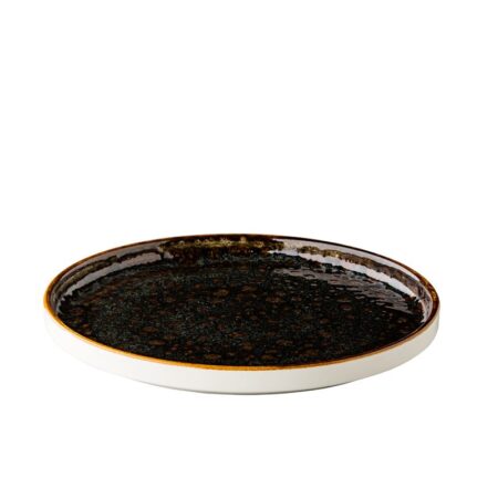 Jersey bord opst. rand stapelbaar bruin 25,4 cm