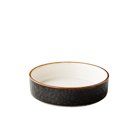 Jersey bord diep opst. rand stapelbaar bruin 18cm