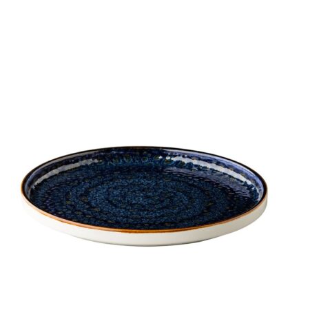 Jersey bord opst. rand stapelbaar blauw 25,4 cm