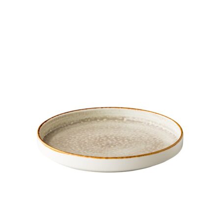 Jersey bord opst. rand stapelbaar grijs 20,5 cm