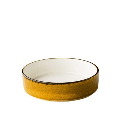 Jersey bord diep opst. rand stapelbaar geel 18cm