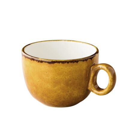 Jersey latte koffiekop stapelbaar geel 350 ml