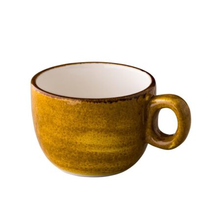 Jersey koffiekop stapelbaar geel 160 ml