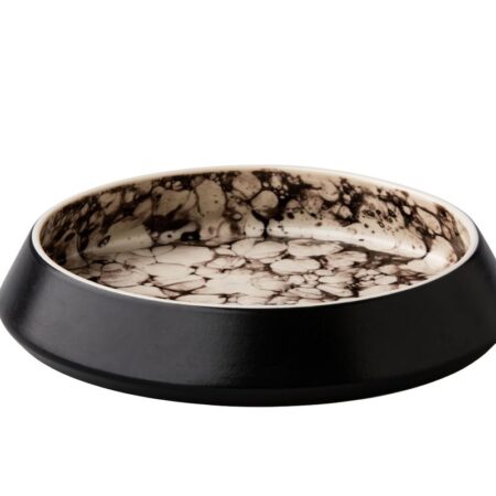 Diep bord Bubble zwart satijn 20 x 3,8 cm