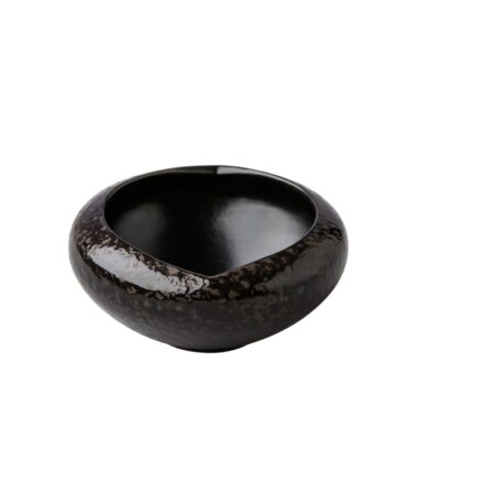 Gebogen dipper zwart satijn/stone 6,5x2,7 cm 50ml