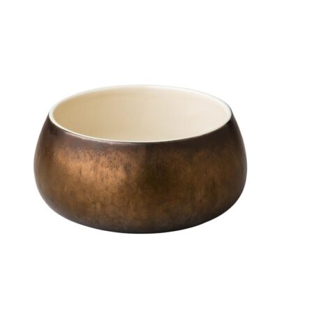 Gebogen kom metallic goud 15 x 7,5 cm