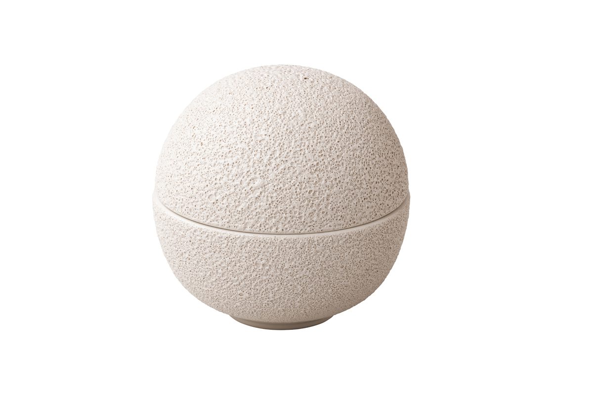 Ronde kom met deksel vulcano wit 15,8 cm