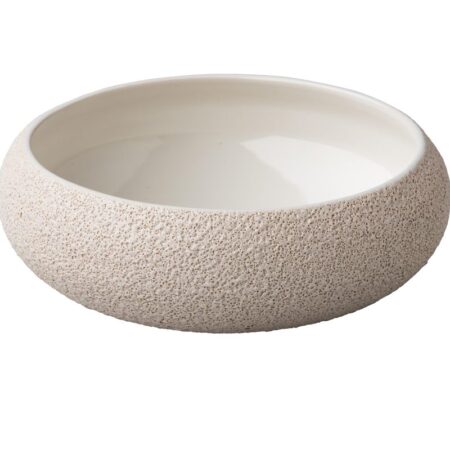 Gebogen kom vulcano wit 19,5 x 6,7 cm