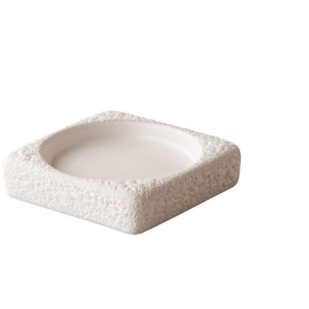 Schaaltje vierkant vulcanic wit 9 cm