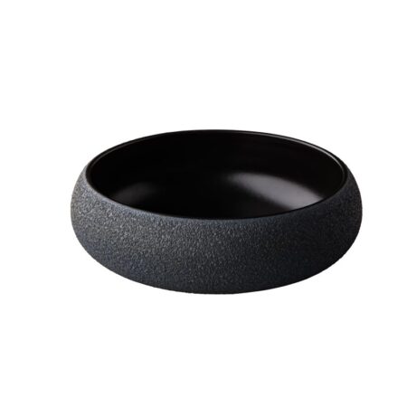 Gebogen kom vulcano zwart 19,5 x 6,7 cm