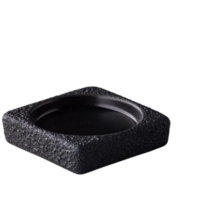 Schaaltje vierkant vulcanic zwart 9 cm