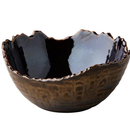 Kom gebroken rand metallic goud 16,4 x 7,5 cm