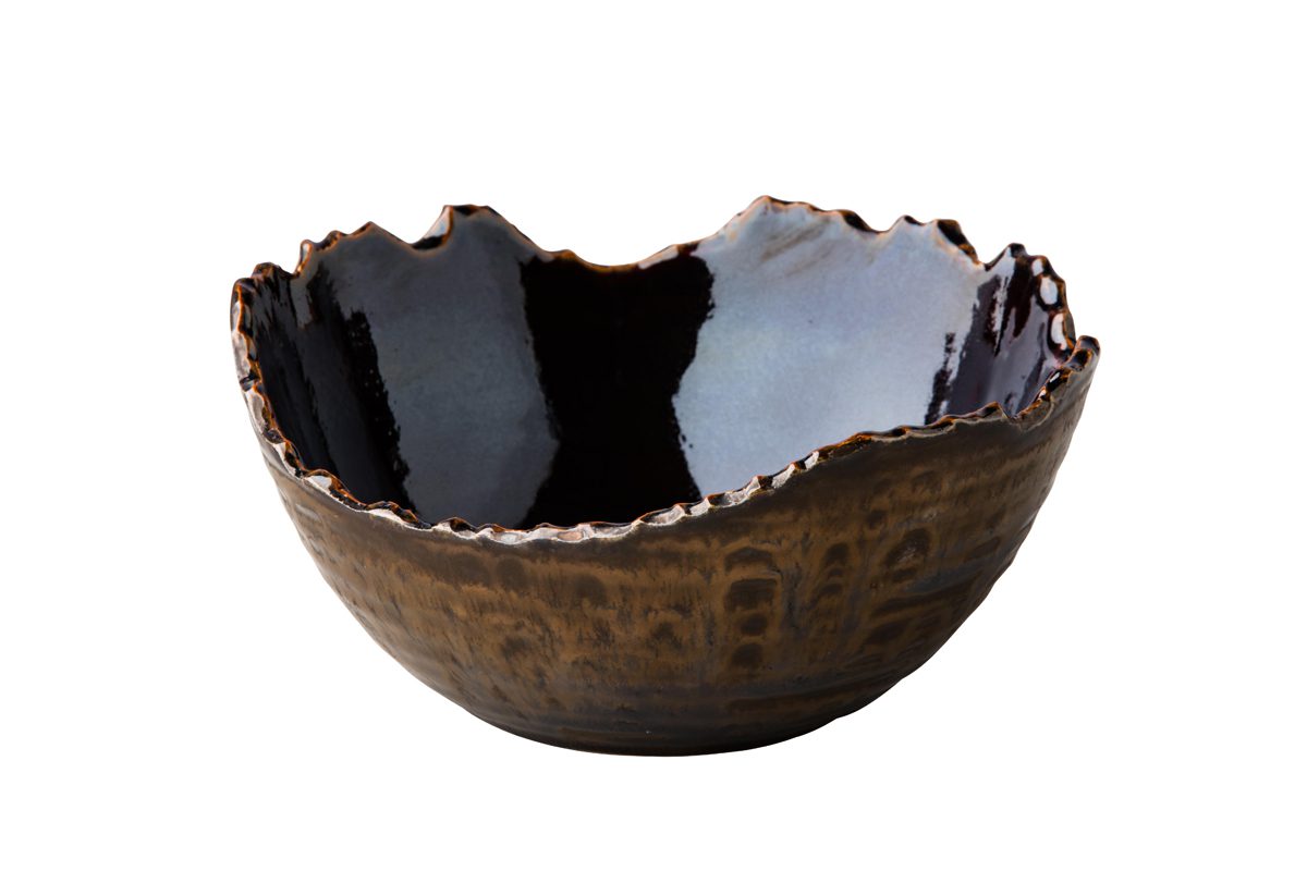 Kom gebroken rand metallic goud 16,4 x 7,5 cm