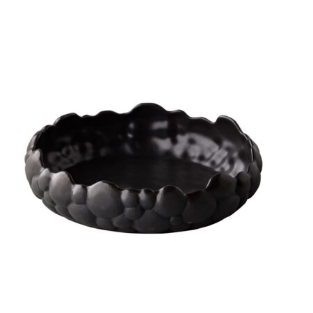 Kom gebogen bubble zwart 20 x 5,5 cm
