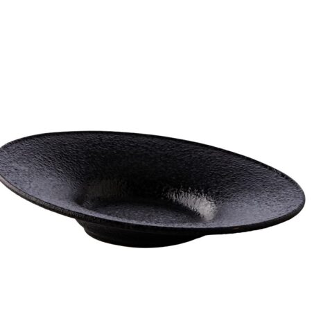 Schuin aflopend bord zwart 26 cm