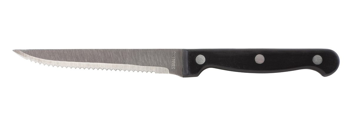 Steakmes zwart handvat 22 cm