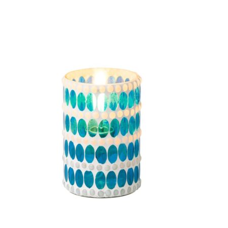 Lamphouder wit/blauw 7,5 x 12 cm