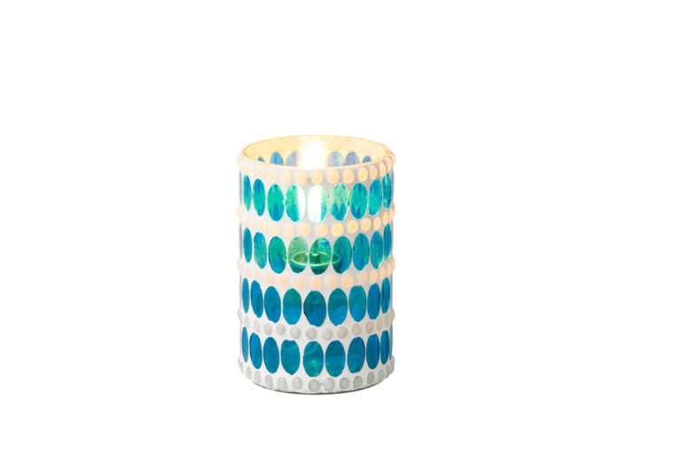 Lamphouder wit/blauw 7,5 x 12 cm