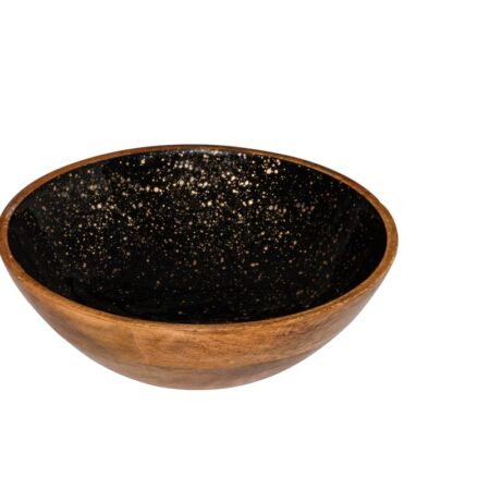 Houten kom zwart Ø25x7,5 cm