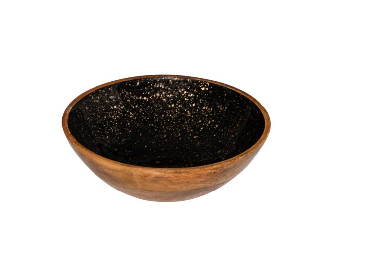 Houten kom zwart Ø25x7,5 cm