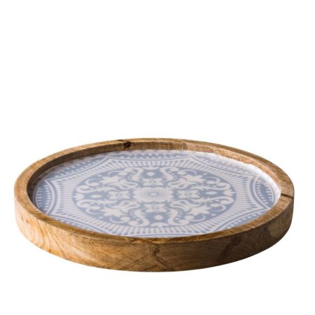 Houten bord Marrakech klicht blauw 25 cm