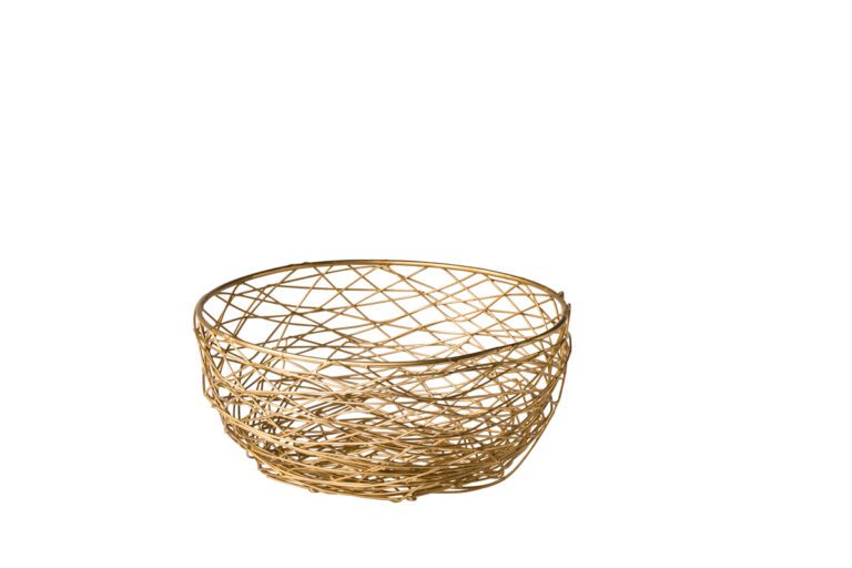 Draadmand goud 20 cm