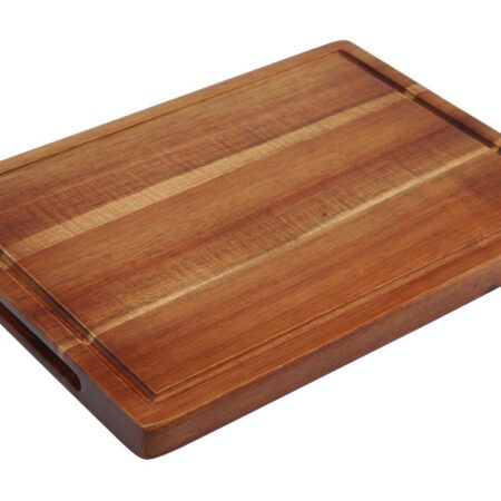 Acacia plank rechth. met inkeping 28 x 20 x 2 cm