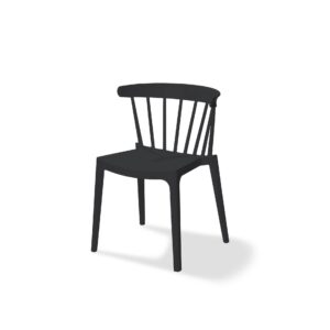 Windson Stapelstoel zwart, Polypropyleen, 54x53x75cm (LxBxH), 50900