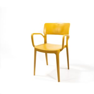 Wing Stapelstoel met armleuning mosterd, 50922
