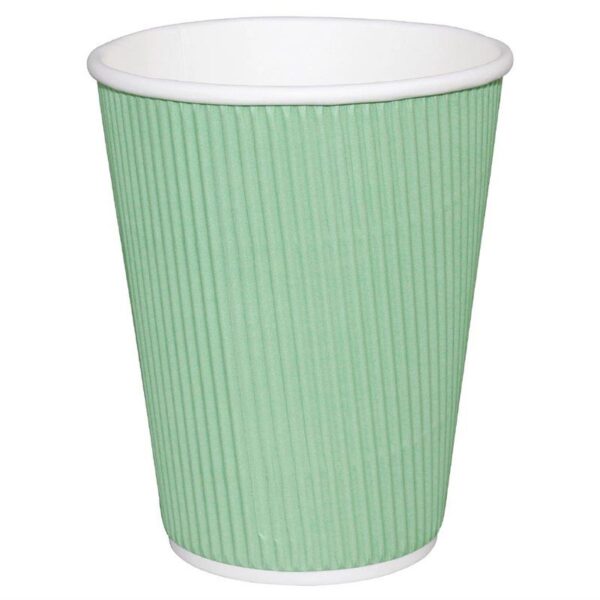 Fiesta koffiebekers ribbelwand turquoise 340ml (500 stuks)
