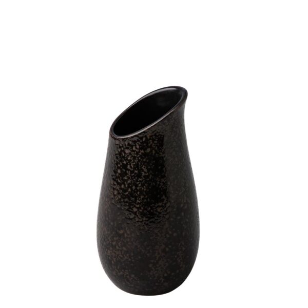 Vaasje zwart satijn / stone 6.7 x 14 cm
